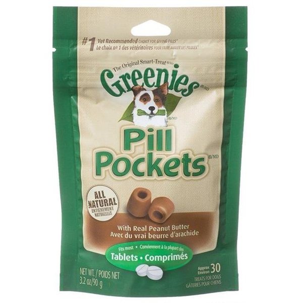 Greenies Greenies GR10126 Pill Pocket Peanut Butter Flavor Dog 30 Treats - Small GR10126